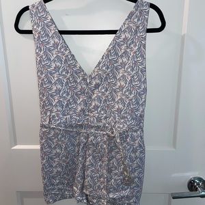 Blue and white romper